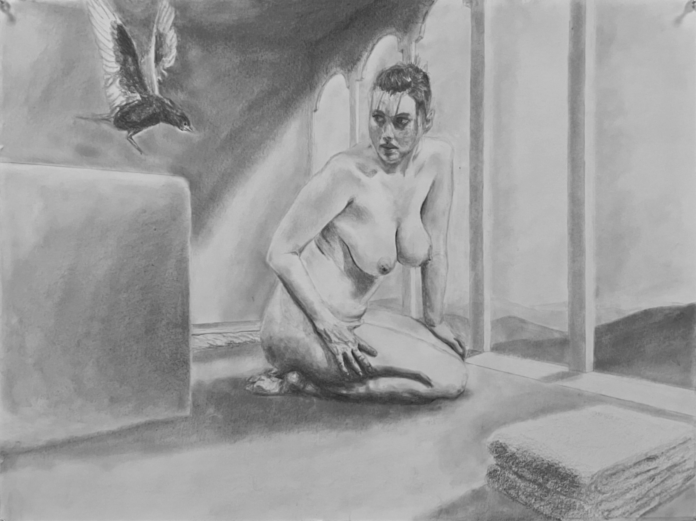 Figure in Bathhouse